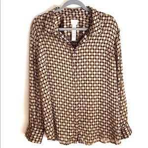 Chico’s long sleeve button down size 3 (xl)
